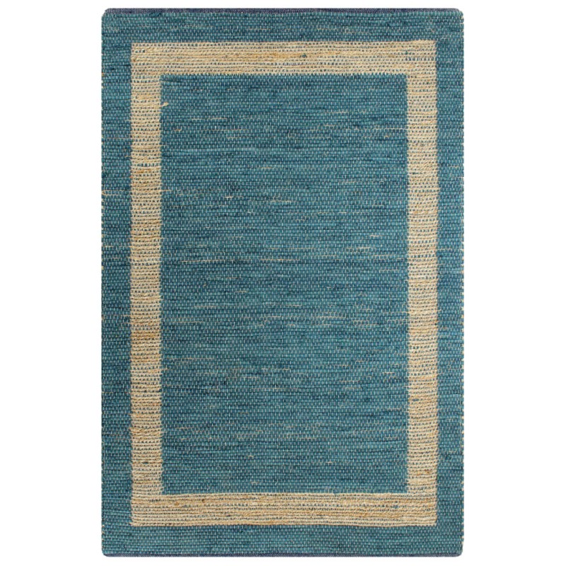 vidaXL Teppich Handgefertigt Jute Blau 120x180 cm vidaXL Teppich Handgefertigt Jute Blau 120x180 cm