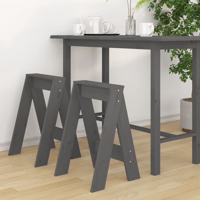 vidaXL Hocker 2 Stk. Grau 40x40x60 cm Massivholz Kiefer vidaXL Hocker 2 Stk. Grau 40x40x60 cm Massivholz Kiefer