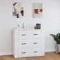 vidaXL Sideboard Hochglanz-Weiß 80x33x70 cm Holzwerkstoff vidaXL Sideboard Hochglanz-Weiß 80x33x70 cm Holzwerkstoff