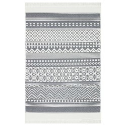 vidaXL Teppich Grau und Weiß 160x230 cm Baumwolle
