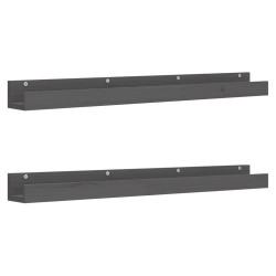 vidaXL Wandregale 2 Stk. Grau 110x12x9 cm Massivholz Kiefer