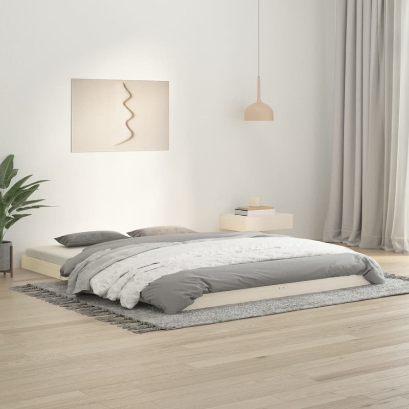 vidaXL Massivholzbett Weiß 150x200 cm King Size Kiefer vidaXL Massivholzbett Weiß 150x200 cm King Size Kiefer