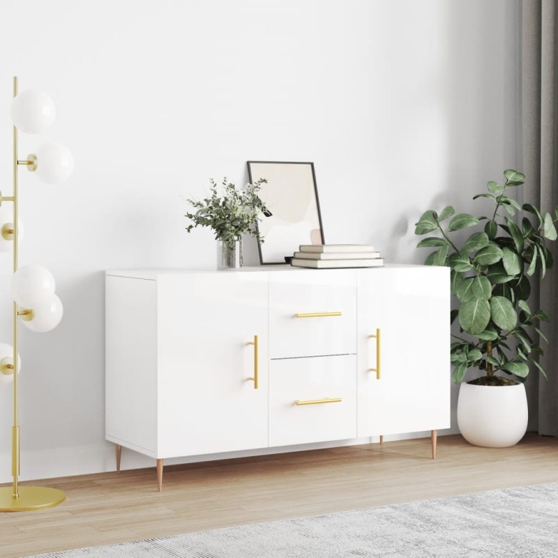 vidaXL Sideboard Hochglanz-Weiß 100x36x60 cm Holzwerkstoff vidaXL Sideboard Hochglanz-Weiß 100x36x60 cm Holzwerkstoff