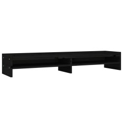 vidaXL Monitorständer Schwarz 100x24x16 cm Massivholz Kiefer