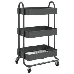 vidaXL 3-Etagen-Wagen Anthrazit 43x34x79 cm Stahl  