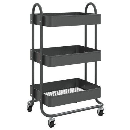 vidaXL 3-Etagen-Wagen Anthrazit 43x34x79 cm Stahl  