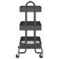 vidaXL 3-Etagen-Wagen Anthrazit 43x34x79 cm Stahl vidaXL 3-Etagen-Wagen Anthrazit 43x34x79 cm Stahl