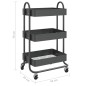 vidaXL 3-Etagen-Wagen Anthrazit 43x34x79 cm Stahl vidaXL 3-Etagen-Wagen Anthrazit 43x34x79 cm Stahl