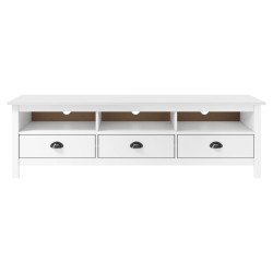 vidaXL TV-Schrank Hill Weiß 158x40x47 cm Massivholz Kiefer