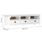 vidaXL TV-Schrank Hill Weiß 158x40x47 cm Massivholz Kiefer vidaXL TV-Schrank Hill Weiß 158x40x47 cm Massivholz Kiefer