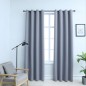 vidaXL Verdunkelungsvorhänge mit Metallösen 2 Stk. Grau 140x225cm vidaXL Verdunkelungsvorhänge mit Metallösen 2 Stk. Grau 140x225cm