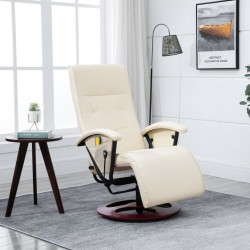 vidaXL Massagesessel Cremeweiß Kunstleder