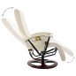 vidaXL Massagesessel Cremeweiß Kunstleder vidaXL Massagesessel Cremeweiß Kunstleder