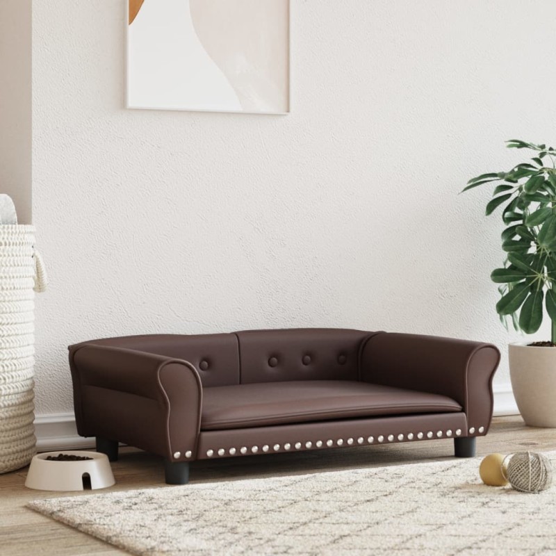 Hundebett Braun 95x55x30 cm Kunstleder Hundebett Braun 95x55x30 cm Kunstleder