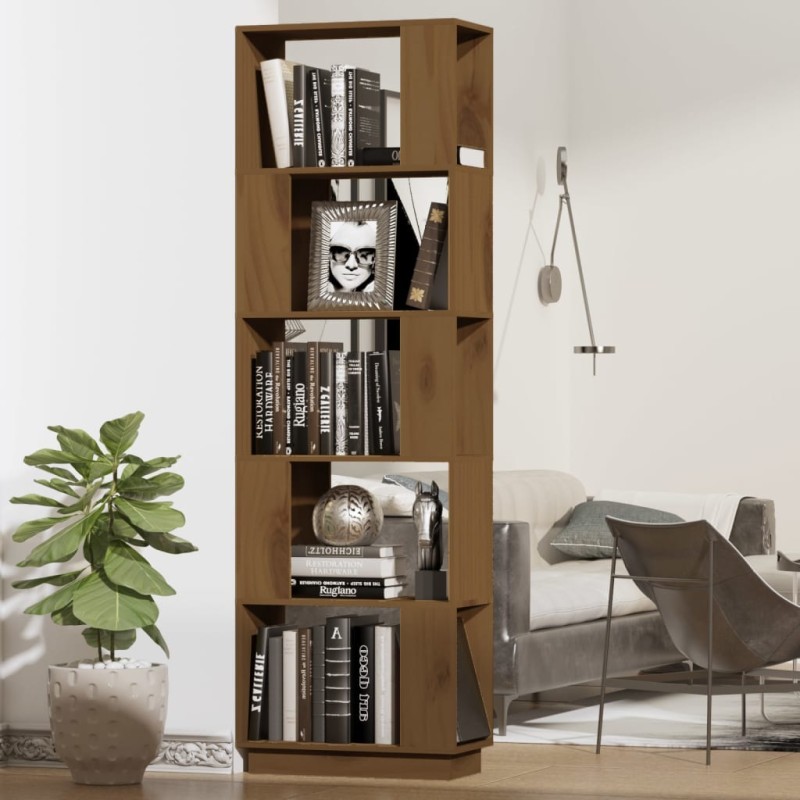 vidaXL Bücherregal/Raumteiler Honigbraun 51x25x163,5 cm Massivholz vidaXL Bücherregal/Raumteiler Honigbraun 51x25x163,5 cm Massivholz