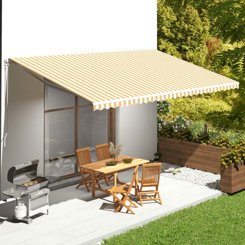 vidaXL Markisenbespannung Gelb und Weiß 6x3,5 m vidaXL Markisenbespannung Gelb und Weiß 6x3,5 m
