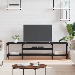 vidaXL TV-Schrank Schwarz 161x35x45 cm Holzwerkstoff & Eisen