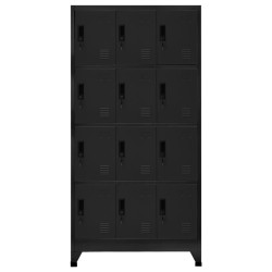 vidaXL Schließfachschrank Schwarz 90x45x180 cm Stahl