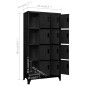 vidaXL Schließfachschrank Schwarz 90x45x180 cm Stahl