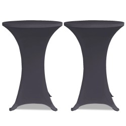 vidaXL Tischhusse Stretchhusse 2 Stk 70 cm Anthrazit