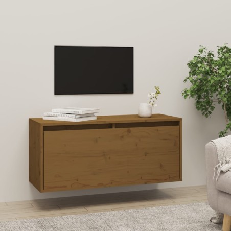vidaXL Wandschrank Honigbraun 80x30x35 cm Massivholz Kiefer