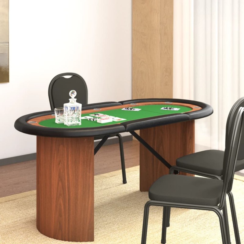 vidaXL Pokertisch 10 Spieler Grün 160x80x75 cm vidaXL Pokertisch 10 Spieler Grün 160x80x75 cm