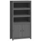 vidaXL Highboard Grau 80x35x154 cm Massivholz Kiefer vidaXL Highboard Grau 80x35x154 cm Massivholz Kiefer