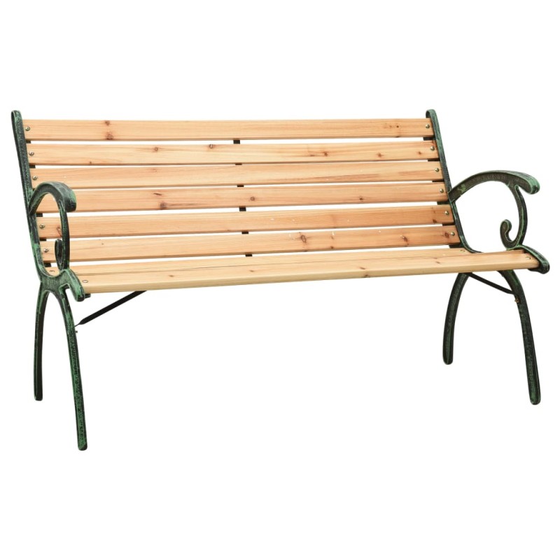 vidaXL Gartenbank 123 cm Gusseisen und Massivholz Tanne vidaXL Gartenbank 123 cm Gusseisen und Massivholz Tanne