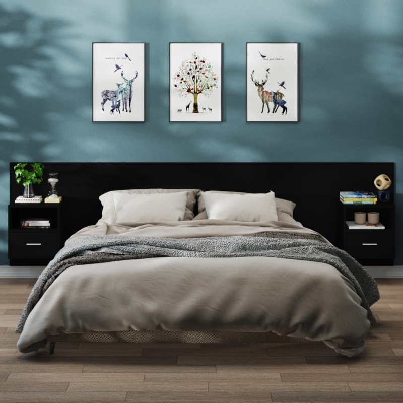 vidaXL Wand-Nachttische 2 Stk. Schwarz vidaXL Wand-Nachttische 2 Stk. Schwarz