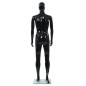 vidaXL Männliche Schaufensterpuppe mit Glassockel Schwarz 185 cm vidaXL Männliche Schaufensterpuppe mit Glassockel Schwarz 185 cm