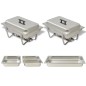 vidaXL Chafing Dish Set 2-tlg. Edelstahl vidaXL Chafing Dish Set 2-tlg. Edelstahl