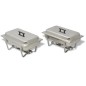 vidaXL Chafing Dish Set 2-tlg. Edelstahl vidaXL Chafing Dish Set 2-tlg. Edelstahl