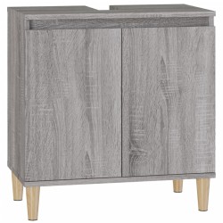 vidaXL Waschbeckenunterschrank Grau Sonoma 58x33x60 cm Holzwerkstoff