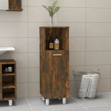 vidaXL Badschrank Räuchereiche 30x30x95 cm Holzwerkstoff