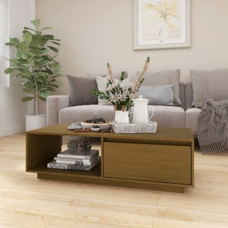 vidaXL Couchtisch Honigbraun 110x50x33,5 cm Massivholz Kiefer 