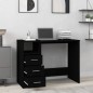 vidaXL Schreibtisch mit Schubladen Schwarz 102x50x76 cm Holzwerkstoff vidaXL Schreibtisch mit Schubladen Schwarz 102x50x76 cm Holzwerkstoff