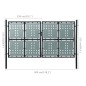 vidaXL Zauntor (Einzeltor) Schwarz 300x225 cm vidaXL Zauntor (Einzeltor) Schwarz 300x225 cm