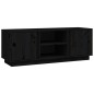 vidaXL TV-Schrank Schwarz 110x35x40,5 cm Massivholz Kiefer vidaXL TV-Schrank Schwarz 110x35x40,5 cm Massivholz Kiefer
