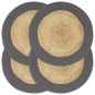 vidaXL Tischsets 4 Stk. Natur und Anthrazit 38 cm Jute und Baumwolle 