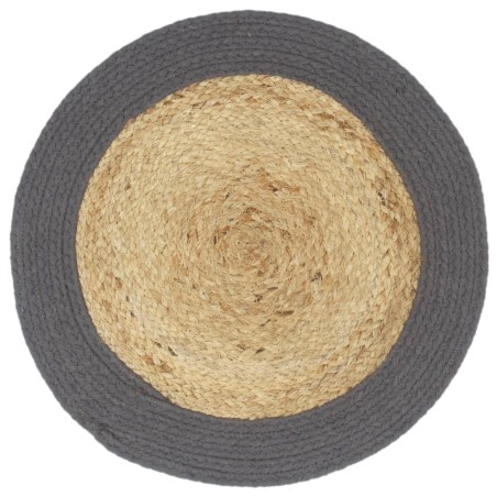 vidaXL Tischsets 4 Stk. Natur und Anthrazit 38 cm Jute und Baumwolle 