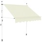 vidaXL Einziehbare Markise Handbetrieben 200 cm Cremeweiß vidaXL Einziehbare Markise Handbetrieben 200 cm Cremeweiß