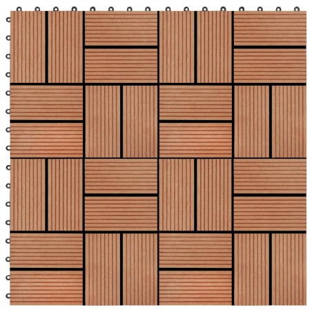 vidaXL Terrassenfliesen 11 Stück WPC 30 x 30 cm 1 qm Teakholzfarbe
