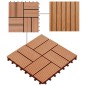 vidaXL Terrassenfliesen 11 Stück WPC 30 x 30 cm 1 qm Teakholzfarbe vidaXL Terrassenfliesen 11 Stück WPC 30 x 30 cm 1 qm Teakholzfarbe