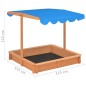 vidaXL Sandkasten mit Verstellbarem Dach Tannenholz 115x115x115 cm vidaXL Sandkasten mit Verstellbarem Dach Tannenholz 115x115x115 cm