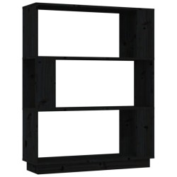 vidaXL Bücherregal/Raumteiler Schwarz 80x25x101 cm Massivholz Kiefer