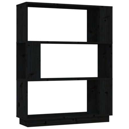vidaXL Bücherregal/Raumteiler Schwarz 80x25x101 cm Massivholz Kiefer