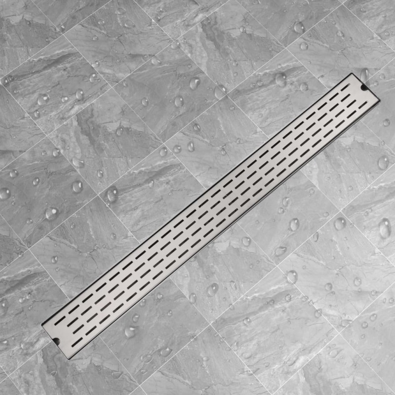 vidaXL Gerade Duschrinne Linien 1030x140 mm Edelstahl vidaXL Gerade Duschrinne Linien 1030x140 mm Edelstahl