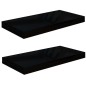 vidaXL Schwebende Wandregale 2 Stk. Hochglanz-Schwarz 50x23x3,8cm MDF vidaXL Schwebende Wandregale 2 Stk. Hochglanz-Schwarz 50x23x3,8cm MDF