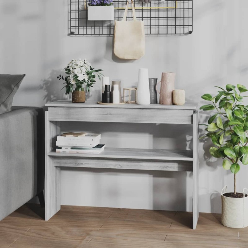 vidaXL Konsolentisch Grau Sonoma 102x30x80 cm Holzwerkstoff vidaXL Konsolentisch Grau Sonoma 102x30x80 cm Holzwerkstoff