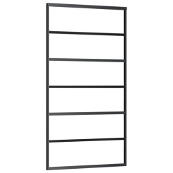 vidaXL Schiebetür ESG-Glas und Aluminium 102x205 cm Schwarz
